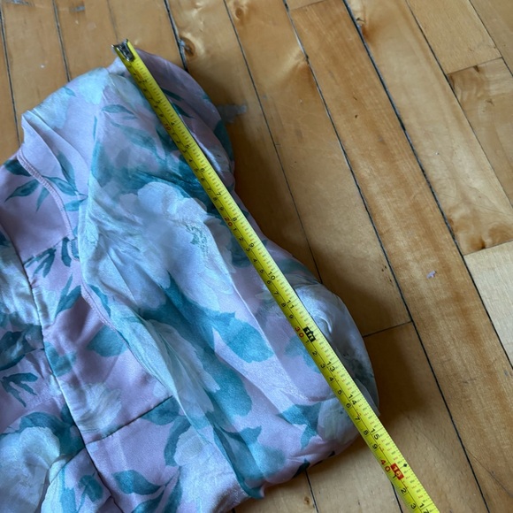 Maniju Sz M Floral Iridescent Wedding Evening Strapless Maxi Gown Dress - Picture 7 of 12